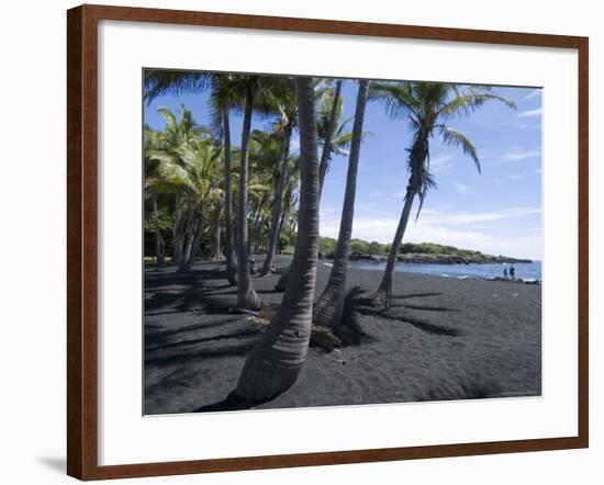 Punaluu Black Sand Beach, Island of Hawaii (Big Island), Hawaii, USA-Ethel Davies-Framed Photographic Print