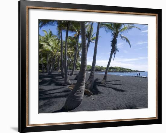 Punaluu Black Sand Beach, Island of Hawaii (Big Island), Hawaii, USA-Ethel Davies-Framed Photographic Print