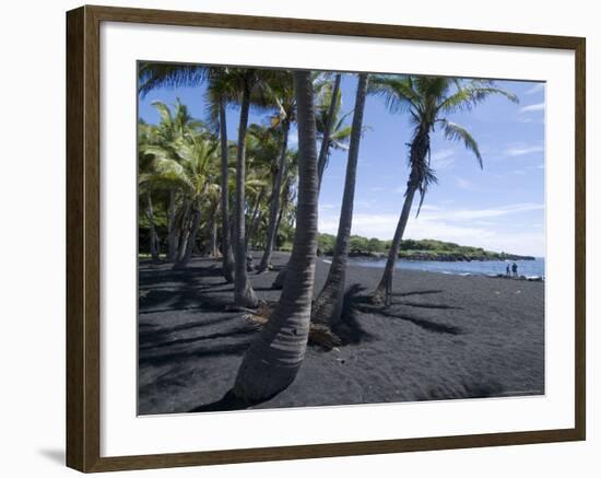 Punaluu Black Sand Beach, Island of Hawaii (Big Island), Hawaii, USA-Ethel Davies-Framed Photographic Print