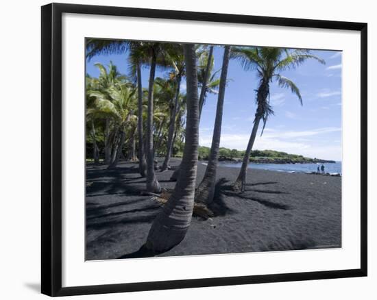 Punaluu Black Sand Beach, Island of Hawaii (Big Island), Hawaii, USA-Ethel Davies-Framed Photographic Print