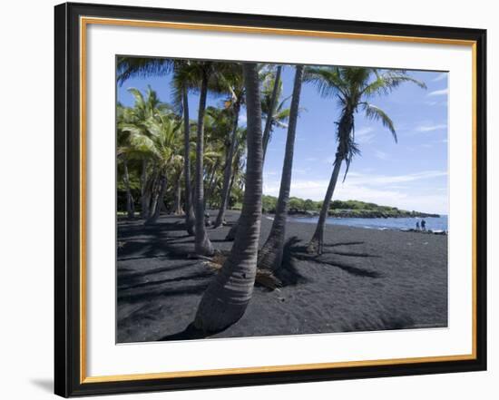 Punaluu Black Sand Beach, Island of Hawaii (Big Island), Hawaii, USA-Ethel Davies-Framed Photographic Print