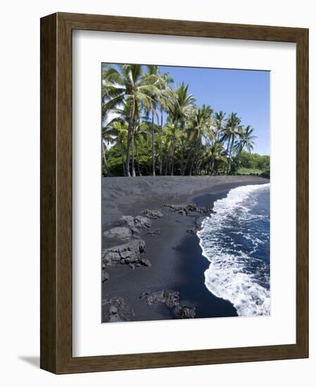 Punaluu Black Sand Beach, Island of Hawaii (Big Island), Hawaii, USA-Ethel Davies-Framed Photographic Print