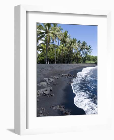 Punaluu Black Sand Beach, Island of Hawaii (Big Island), Hawaii, USA-Ethel Davies-Framed Photographic Print