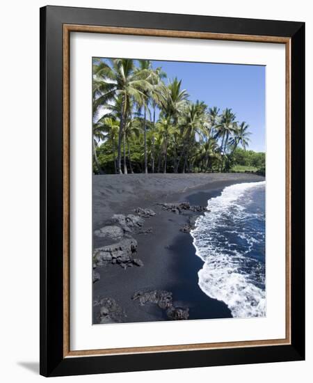 Punaluu Black Sand Beach, Island of Hawaii (Big Island), Hawaii, USA-Ethel Davies-Framed Photographic Print