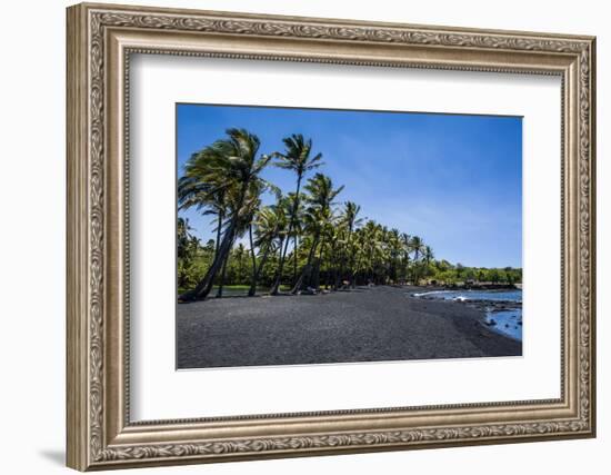 Punaluu Black Sand Beach on Big Island, Hawaii, United States of America, Pacific-Michael Runkel-Framed Photographic Print