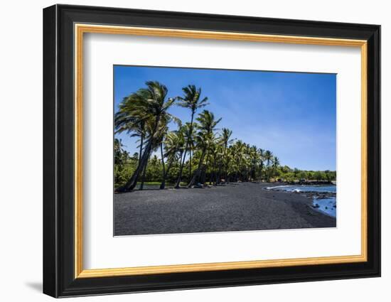 Punaluu Black Sand Beach on Big Island, Hawaii, United States of America, Pacific-Michael Runkel-Framed Photographic Print