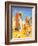 Punch and Judy Show on the Beach-English School-Framed Giclee Print