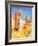 Punch and Judy Show on the Beach-English School-Framed Giclee Print