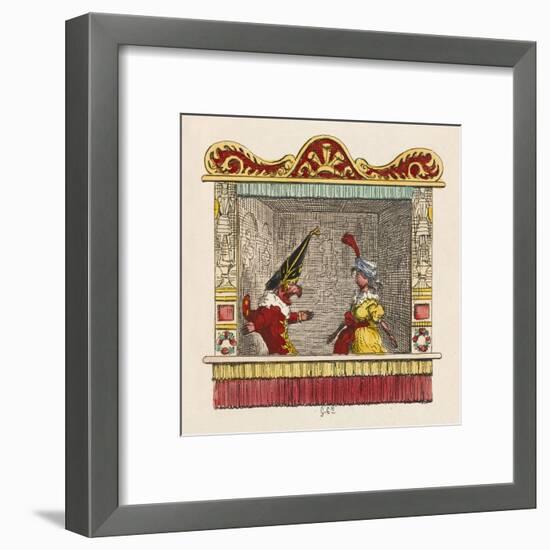 Punch and Pretty Poll-George Cruikshank-Framed Art Print