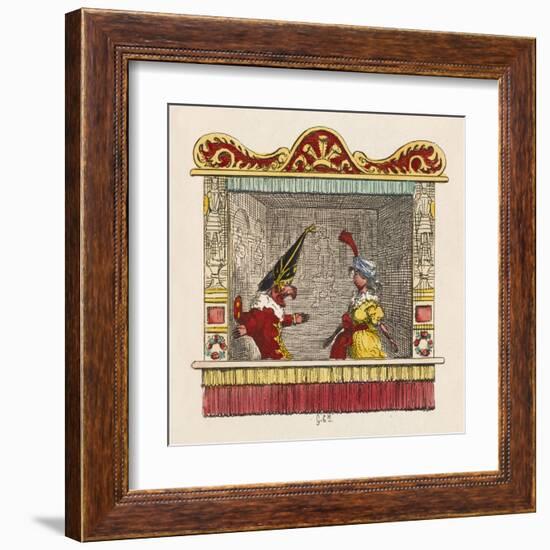 Punch and Pretty Poll-George Cruikshank-Framed Art Print