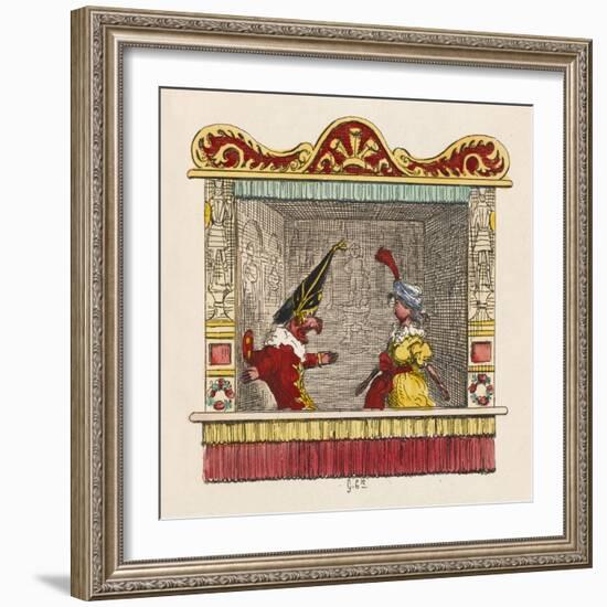 Punch and Pretty Poll-George Cruikshank-Framed Art Print