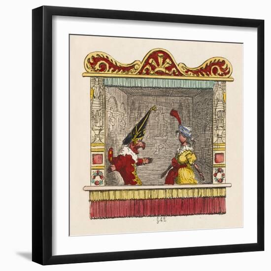 Punch and Pretty Poll-George Cruikshank-Framed Art Print