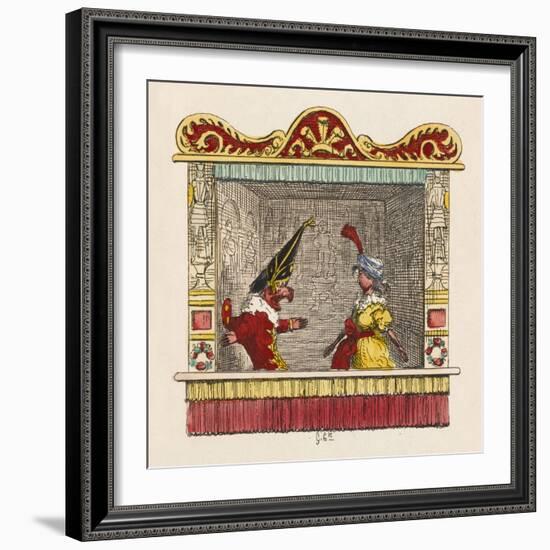 Punch and Pretty Poll-George Cruikshank-Framed Art Print