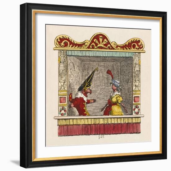 Punch and Pretty Poll-George Cruikshank-Framed Art Print