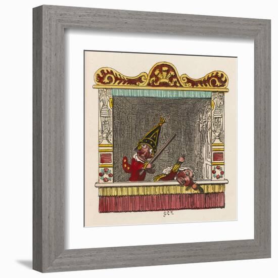 Punch Beats Judy-George Cruikshank-Framed Art Print