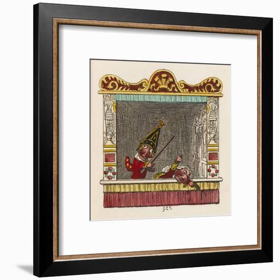 Punch Beats Judy-George Cruikshank-Framed Art Print