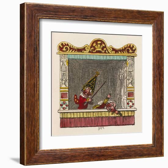 Punch Beats Judy-George Cruikshank-Framed Art Print