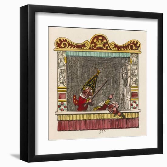 Punch Beats Judy-George Cruikshank-Framed Art Print