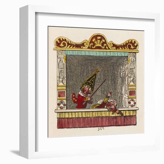 Punch Beats Judy-George Cruikshank-Framed Art Print