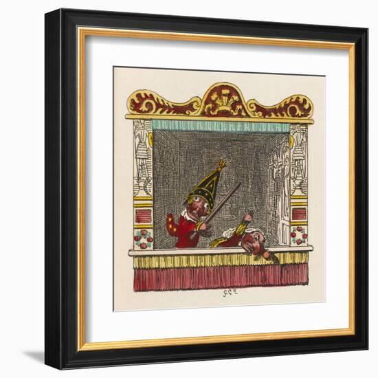 Punch Beats Judy-George Cruikshank-Framed Art Print