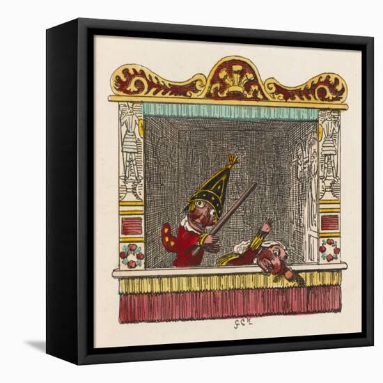 Punch Beats Judy-George Cruikshank-Framed Stretched Canvas