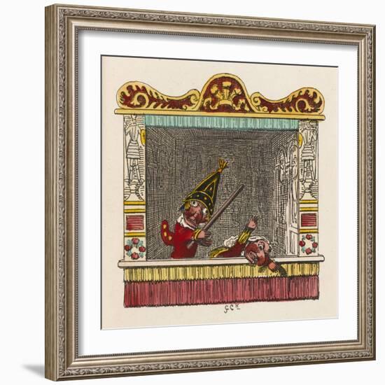 Punch Beats Judy-George Cruikshank-Framed Art Print