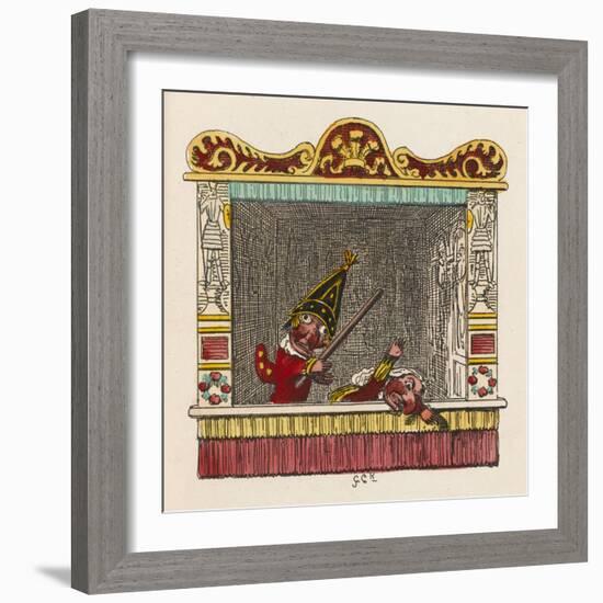 Punch Beats Judy-George Cruikshank-Framed Art Print