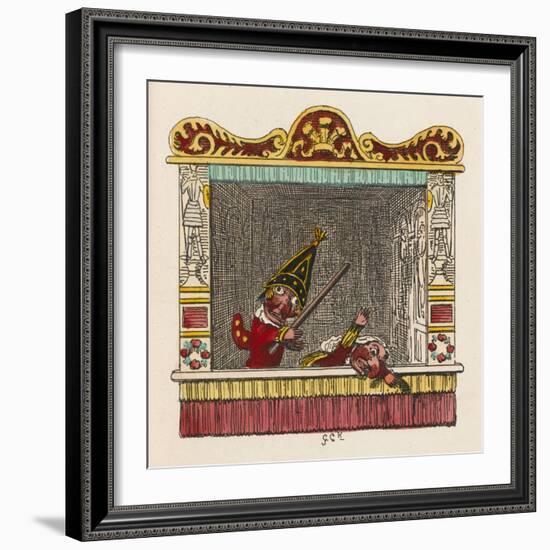 Punch Beats Judy-George Cruikshank-Framed Art Print