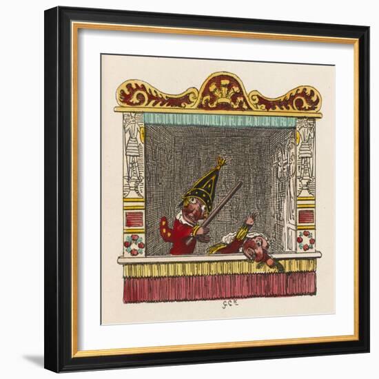 Punch Beats Judy-George Cruikshank-Framed Art Print