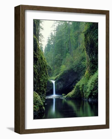 Punch Bowl Falls, Eagle Creek, Columbia River Gorge Scenic Area, Oregon, USA-Janis Miglavs-Framed Photographic Print