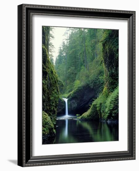 Punch Bowl Falls, Eagle Creek, Columbia River Gorge Scenic Area, Oregon, USA-Janis Miglavs-Framed Photographic Print