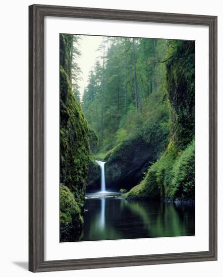 Punch Bowl Falls, Eagle Creek, Columbia River Gorge Scenic Area, Oregon, USA-Janis Miglavs-Framed Photographic Print