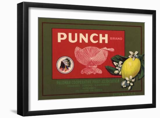 Punch Brand - Escondido, California - Citrus Crate Label-Lantern Press-Framed Art Print