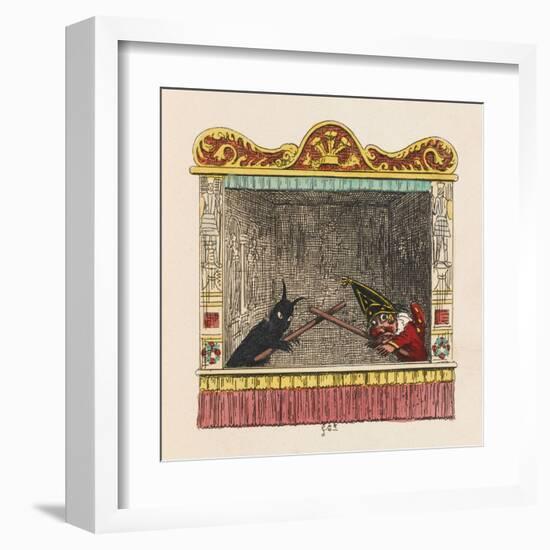 Punch Fights Old Nick-George Cruikshank-Framed Art Print