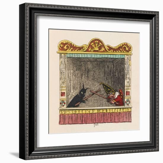 Punch Fights Old Nick-George Cruikshank-Framed Art Print