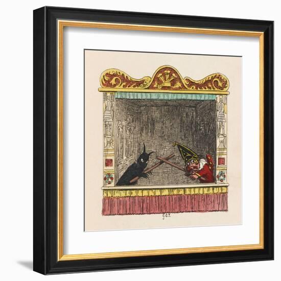 Punch Fights Old Nick-George Cruikshank-Framed Art Print