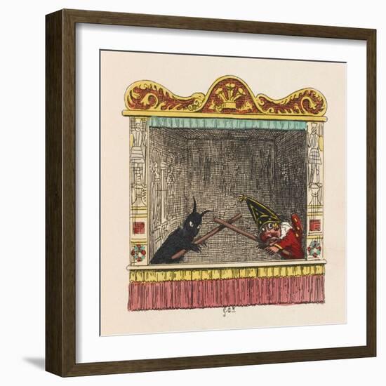 Punch Fights Old Nick-George Cruikshank-Framed Art Print