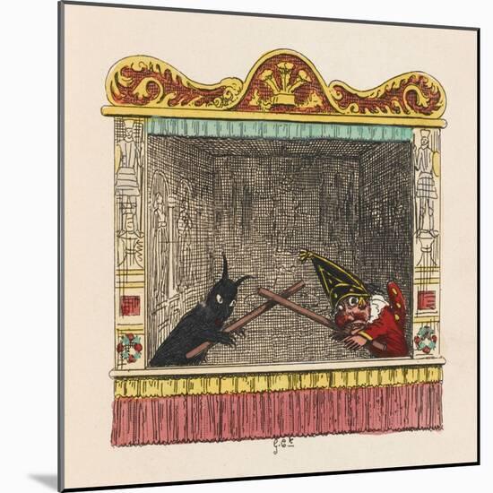 Punch Fights Old Nick-George Cruikshank-Mounted Art Print