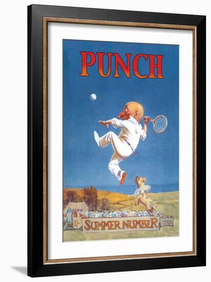 Punch: Gnome Playing Tennis-null-Framed Art Print