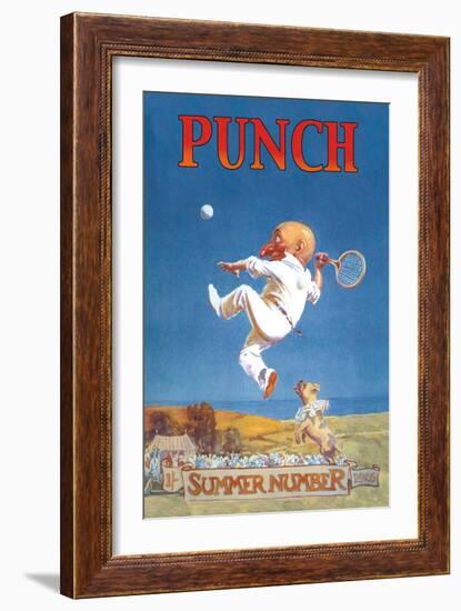 Punch: Gnome Playing Tennis-null-Framed Art Print