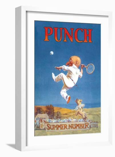 Punch: Gnome Playing Tennis-null-Framed Art Print