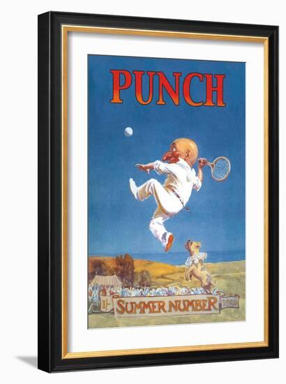 Punch: Gnome Playing Tennis-null-Framed Art Print