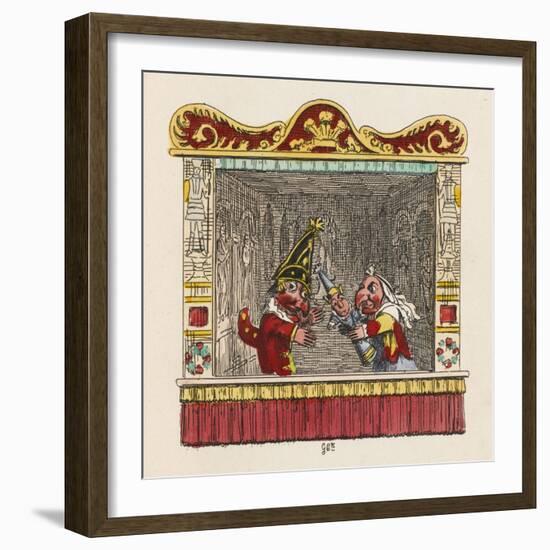 Punch Judy and the Baby-George Cruikshank-Framed Art Print