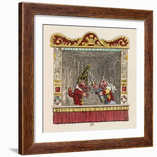 Punch Judy and the Baby-George Cruikshank-Framed Art Print