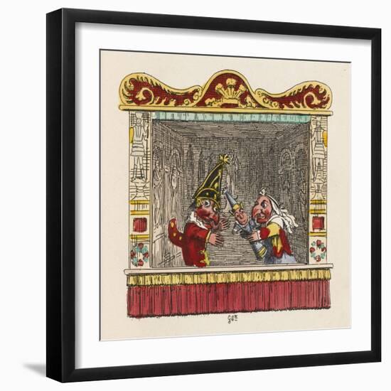 Punch Judy and the Baby-George Cruikshank-Framed Art Print