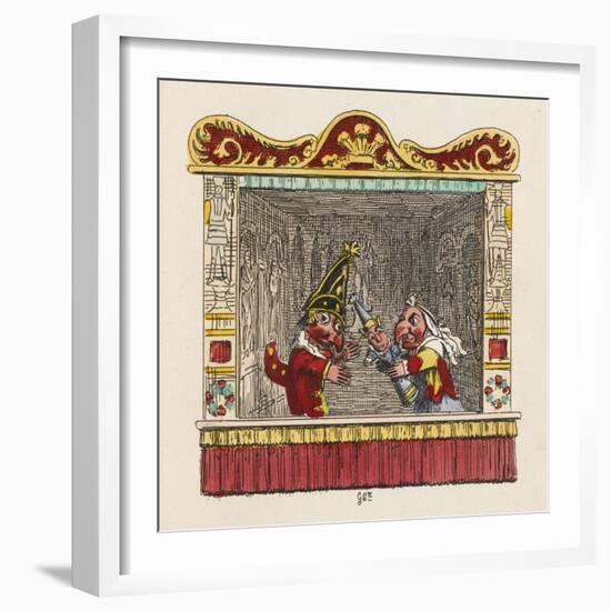 Punch Judy and the Baby-George Cruikshank-Framed Art Print