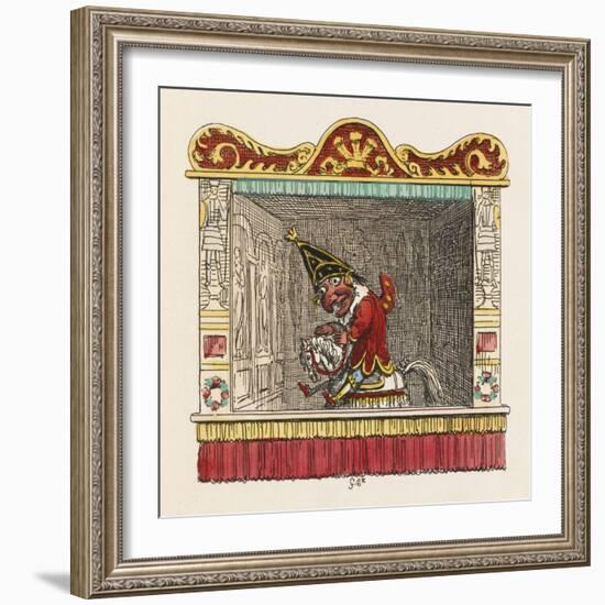 Punch on His Steed-George Cruikshank-Framed Art Print