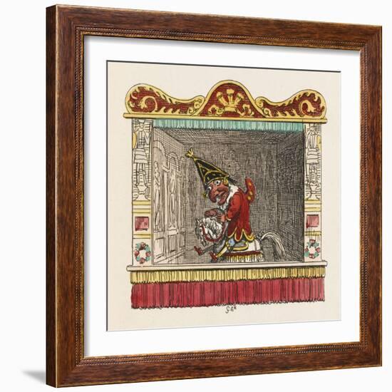 Punch on His Steed-George Cruikshank-Framed Art Print