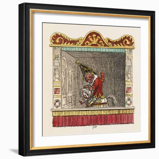 Punch on His Steed-George Cruikshank-Framed Art Print