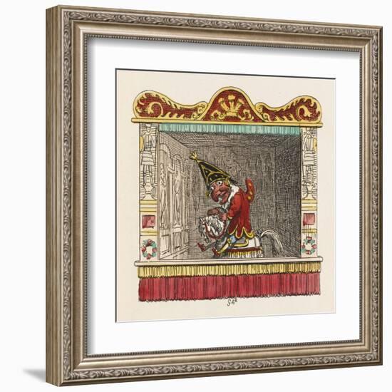 Punch on His Steed-George Cruikshank-Framed Art Print